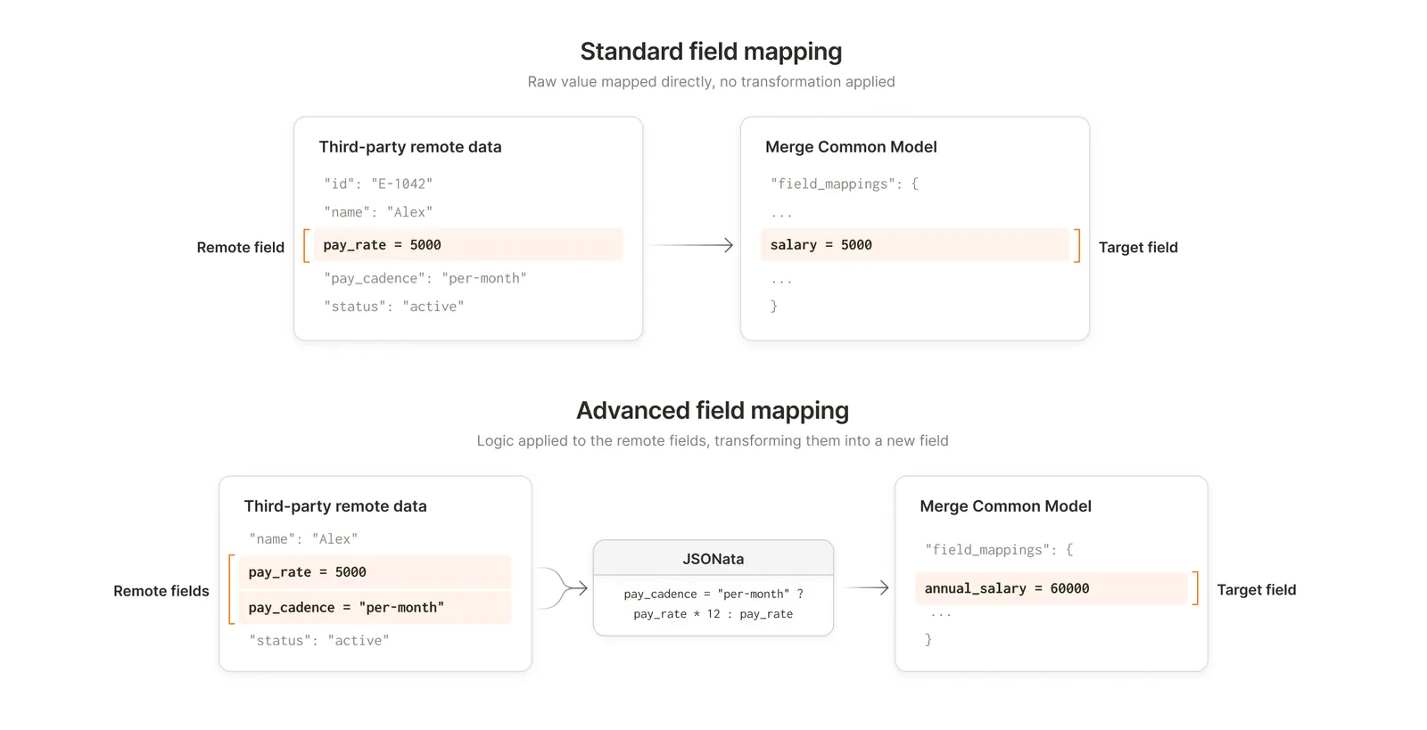 Advanced field mapping