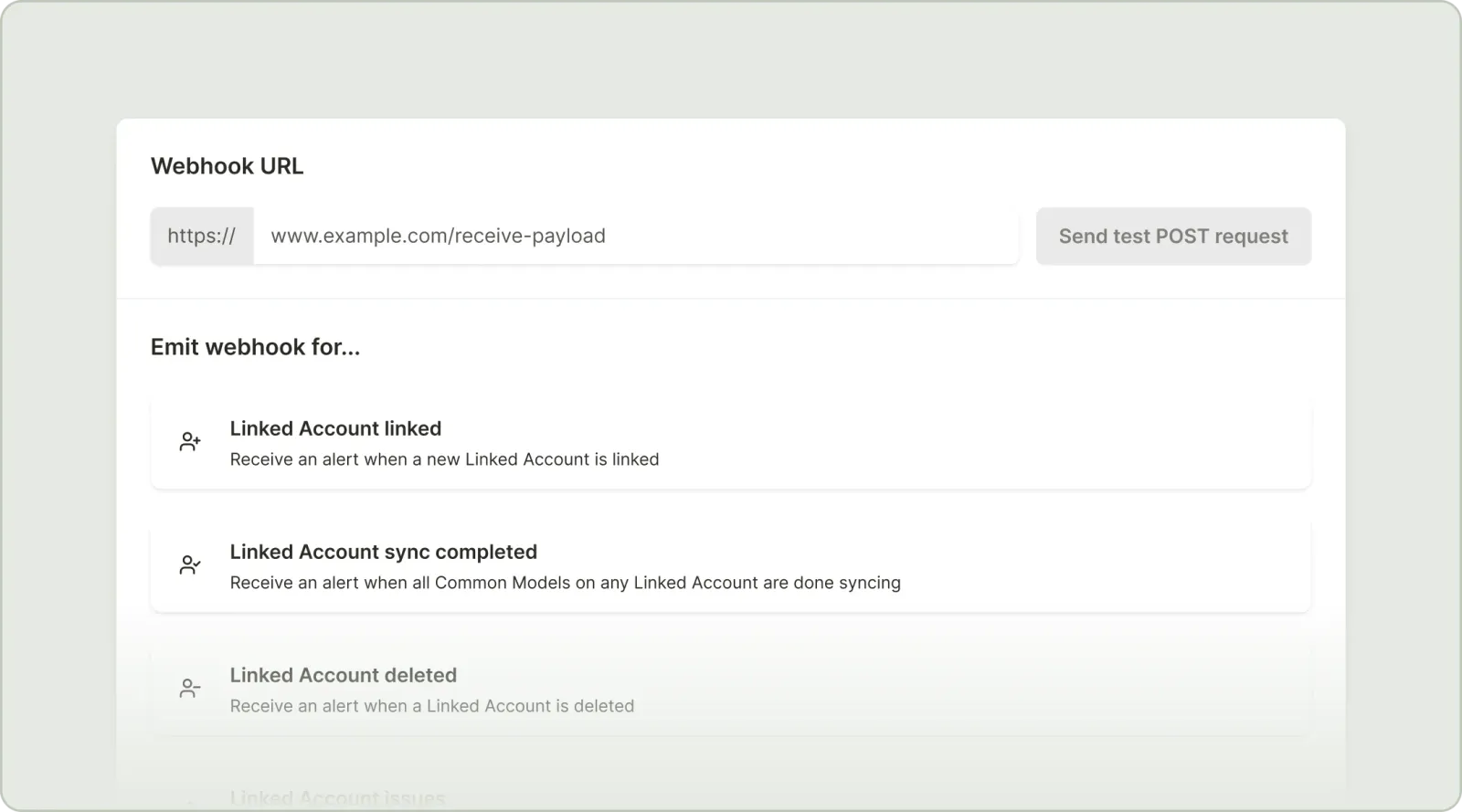 Dashboard Webhooks