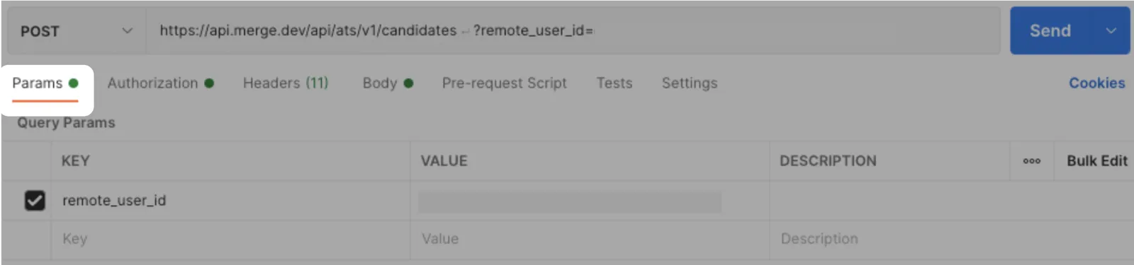 Remote user ID param