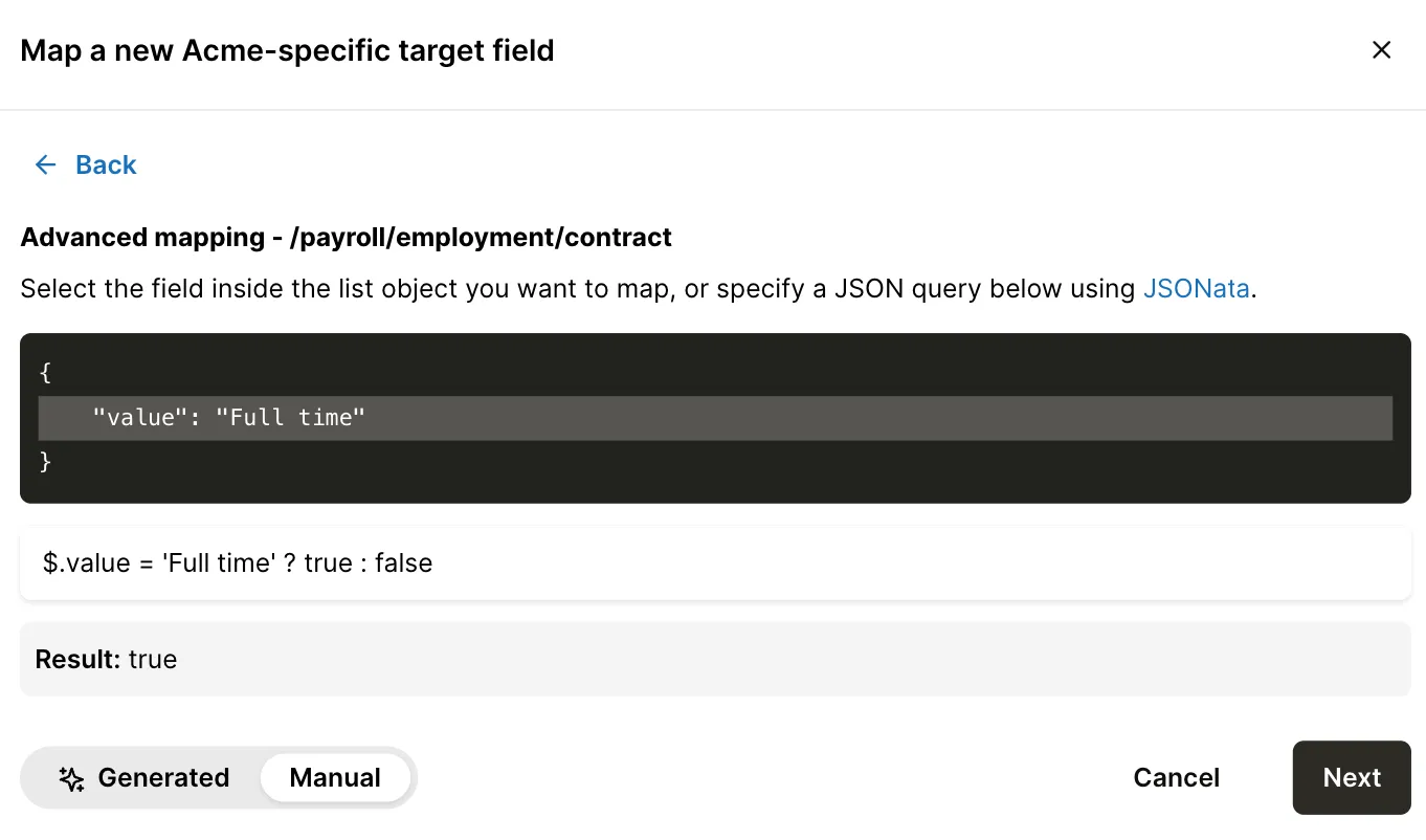Advanced field mapping